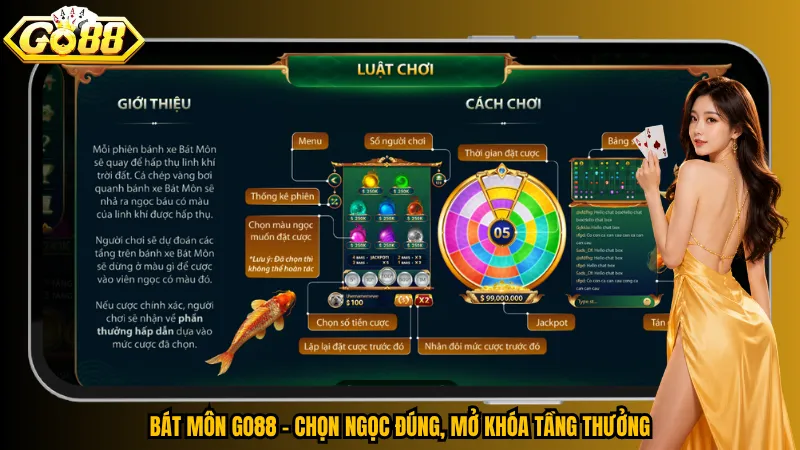 Bát Môn Go88 – Vòng Quay Ngọc Báu, Chạm Mốc Nổ Hũ 3 Bát Môn Go88 - Chọn ngọc đúng, mở khóa tầng thưởng