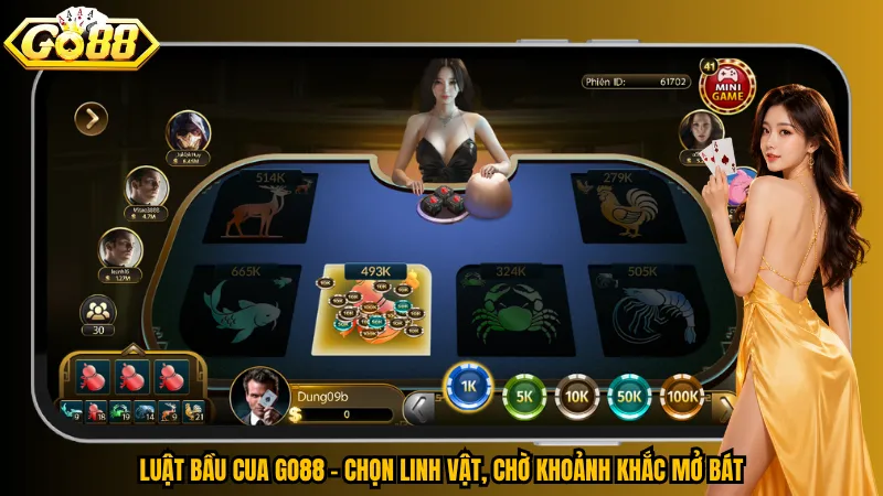 Bầu Cua Go88 – Lắc Bát Mở Vận, Săn Hũ Linh Vật Khủng 3 Luật Bầu Cua Go88 - Chọn linh vật, chờ khoảnh khắc mở bát