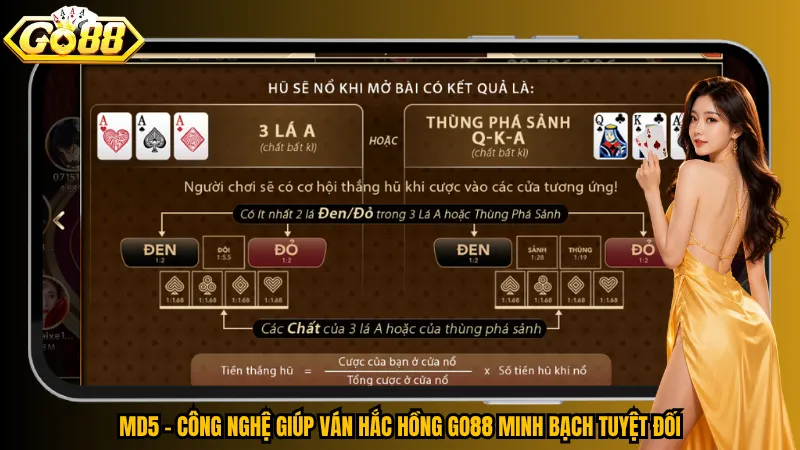 Hắc Hồng Go88 – Đoán Màu Lá Bài, Bạn Chọn Đỏ Hay Đen? 5 MD5 – Công nghệ giúp ván Hắc Hồng Go88 minh bạch tuyệt đối