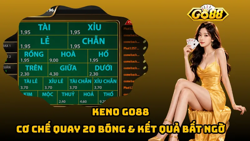 Keno Go88 – Cơ Chế Quay 20 Bóng & Kết Quả Bất Ngờ