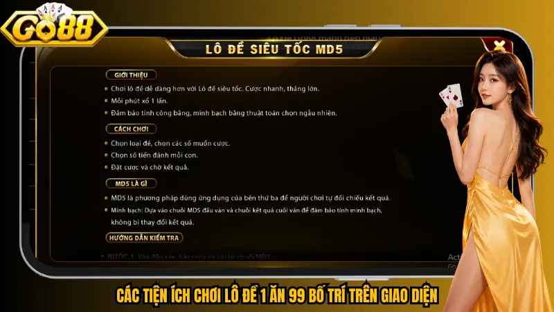 Lô Đề 1 Ăn 99 Go88 – Xuống Số Chuẩn, Tiền Về Nhanh 5 Các tiện ích chơi lô đề 1 ăn 99 bố trí trên giao diện