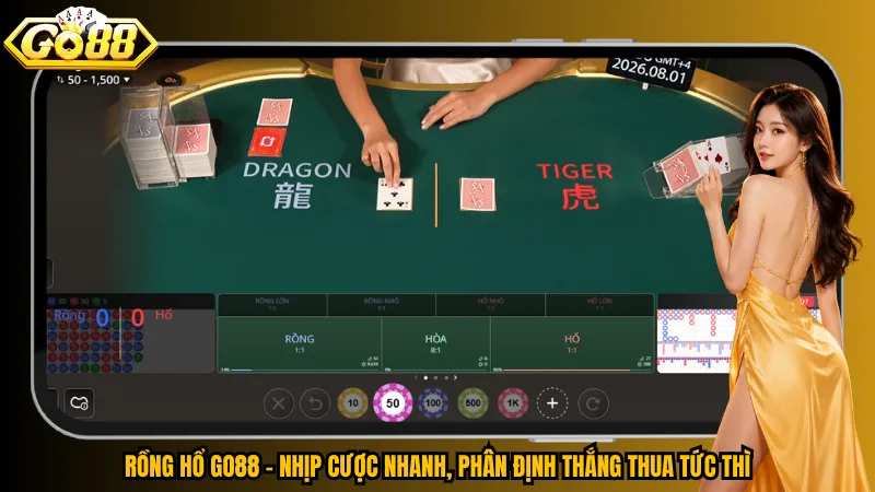 Rồng Hổ Go88 – So Bài Chớp Nhoáng, Chốt Thắng Tức Thì 2 Rồng Hổ Go88 – Nhịp cược nhanh, phân định thắng thua tức thì