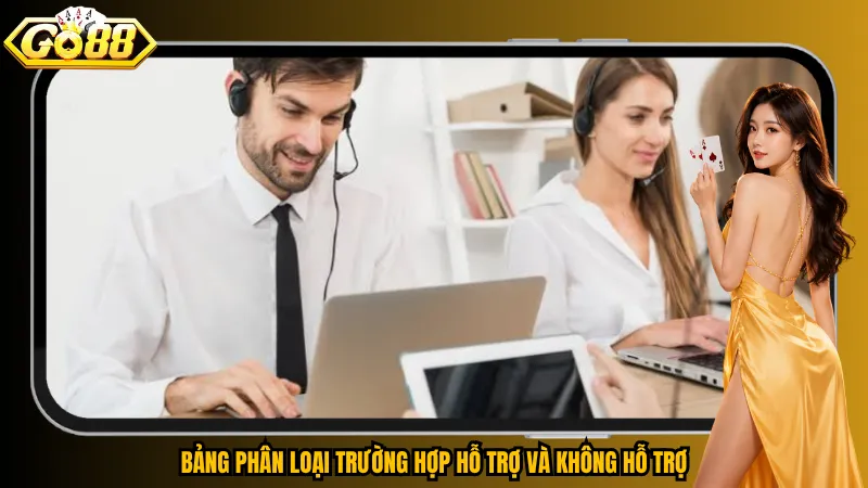Bảng phân loại trường hợp hỗ trợ và không hỗ trợ