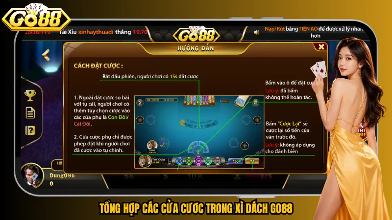 Xì Dách Go88 – Rút Bài Cân Não, Mục Tiêu 21 Điểm 3 Tổng hợp các cửa cươc trong Xì Dách Go88